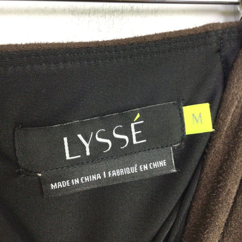 Lysse Womens Faux Suede High Waist Velvet Leggings Pull-On Dark Brown Size M - Picture 14 of 15